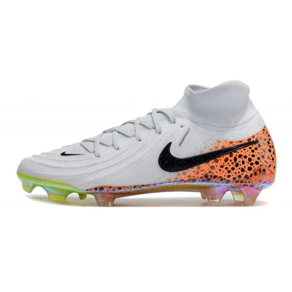 Bota Nike Phantom Luna II Elite FG Blanco Negro Naranja