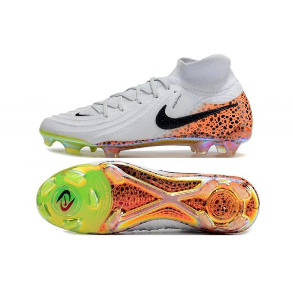 Bota Nike Phantom Luna II Elite FG Blanco Negro Naranja