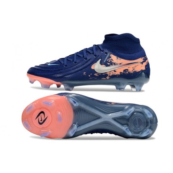 Bota Nike Phantom Luna II Elite FG Erling Haaland Azul Plateado Naranja