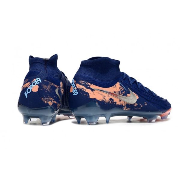 Bota Nike Phantom Luna II Elite FG Erling Haaland Azul Plateado Naranja