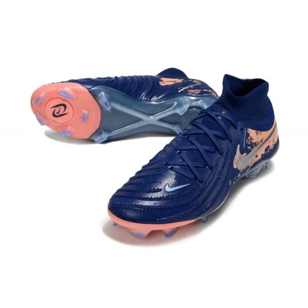 Bota Nike Phantom Luna II Elite FG Erling Haaland Azul Plateado Naranja