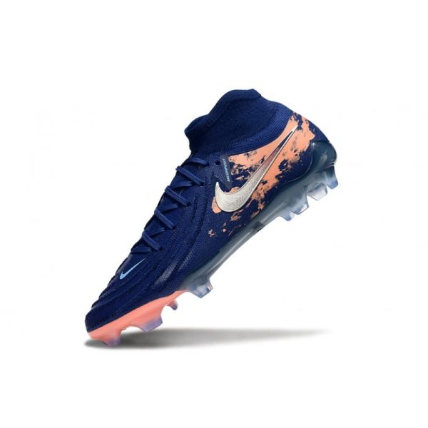 Bota Nike Phantom Luna II Elite FG Erling Haaland Azul Plateado Naranja