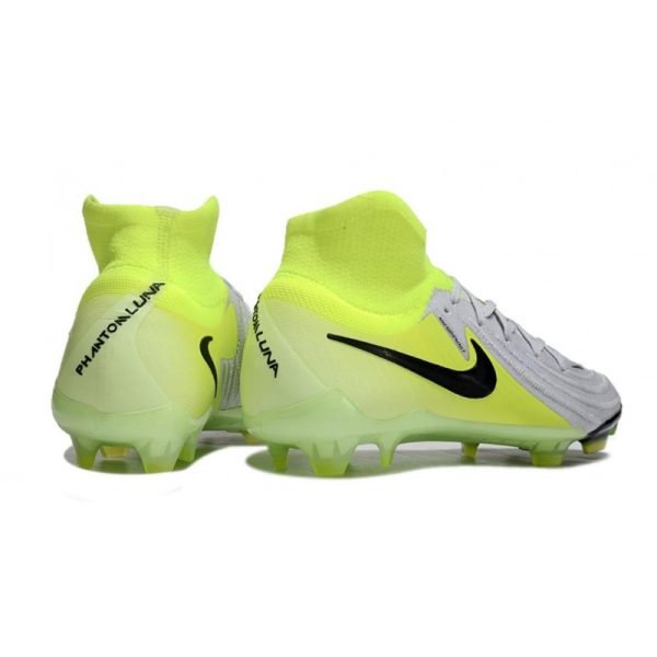 Bota Nike Phantom Luna II Elite FG Plateado metalizado Negro Voltio