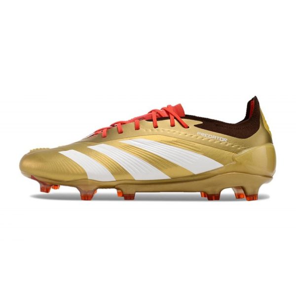 Bota adidas Predator Elite L FG Dorado Met Blanco Rojo