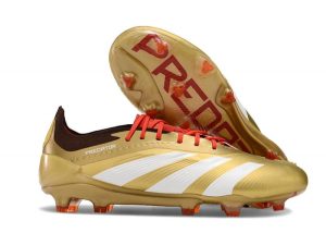 Bota adidas Predator Elite L FG Dorado Met Blanco Rojo