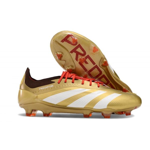 Bota adidas Predator Elite L FG Dorado Met Blanco Rojo