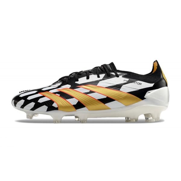 Bota adidas Predator Elite L FG Negro Blanco Dorado Met
