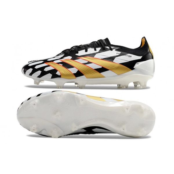 Bota adidas Predator Elite L FG Negro Blanco Dorado Met