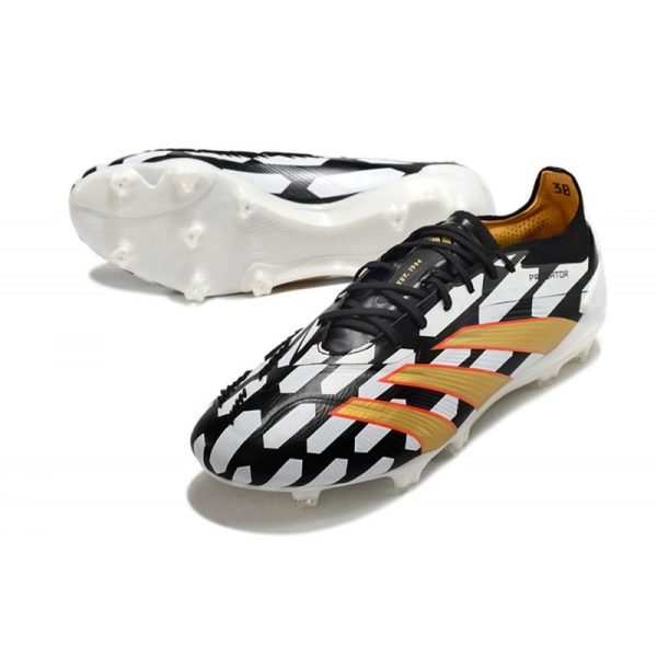 Bota adidas Predator Elite L FG Negro Blanco Dorado Met