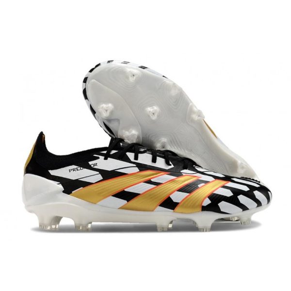 Botas de Fútbol adidas Predator Elite L FG Negro Blanco Dorado Met