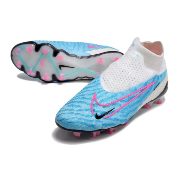 Bota de fútbol Nike Phantom GX Elite DF FG Azul Báltico Rosa Blast Blanco Láser Azul