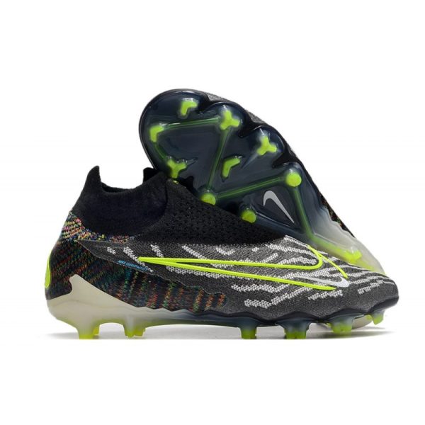 Botas de Fútbol Nike Phantom GX Elite DF FG Negro Voltio Blanco Azul Glow