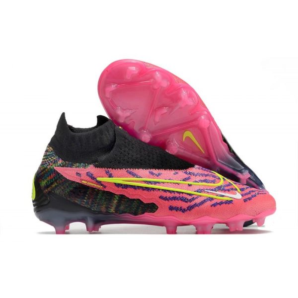Botas de Fútbol Nike Phantom GX Elite DF FG Rosa Negro Amarillo
