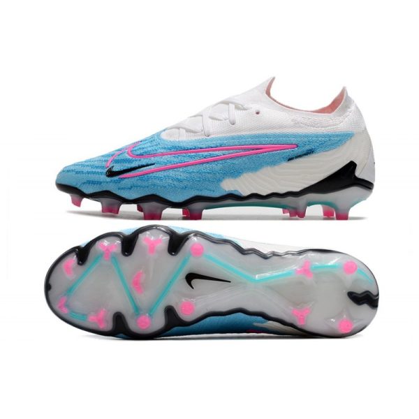Botines Nike Phantom GX Elite FG Azul Báltico Rosa Blast Blanco Láser Azul