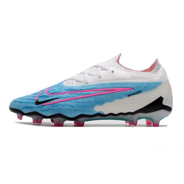 Botines Nike Phantom GX Elite FG Azul Báltico Rosa Blast Blanco Láser Azul