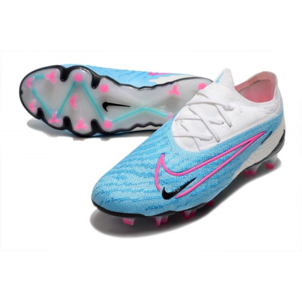 Botines Nike Phantom GX Elite FG Azul Báltico Rosa Blast Blanco Láser Azul