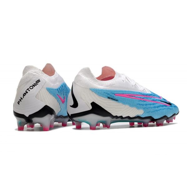 Botines Nike Phantom GX Elite FG Azul Báltico Rosa Blast Blanco Láser Azul