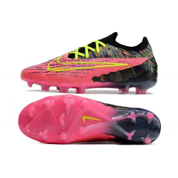 Botines Nike Phantom GX Elite FG Rosa Negro Amarillo