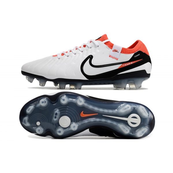 Nike Tiempo Legend 10 Elite FG Bota Blanco Negro Carmesí Vivo