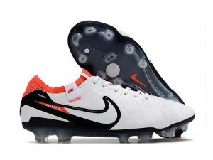 Nike Tiempo Legend 10 Elite FG Bota Blanco Negro Carmesí Vivo