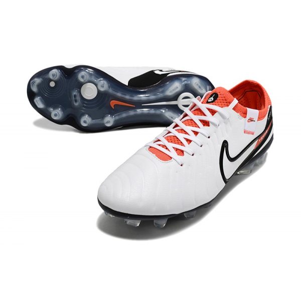 Nike Tiempo Legend 10 Elite FG Bota Blanco Negro Carmesí Vivo