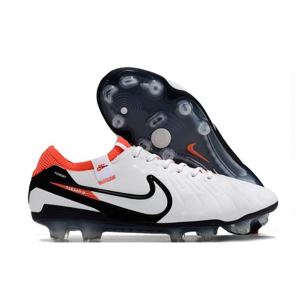 Nike Tiempo Legend 10 Elite FG Bota Blanco Negro Carmesí Vivo