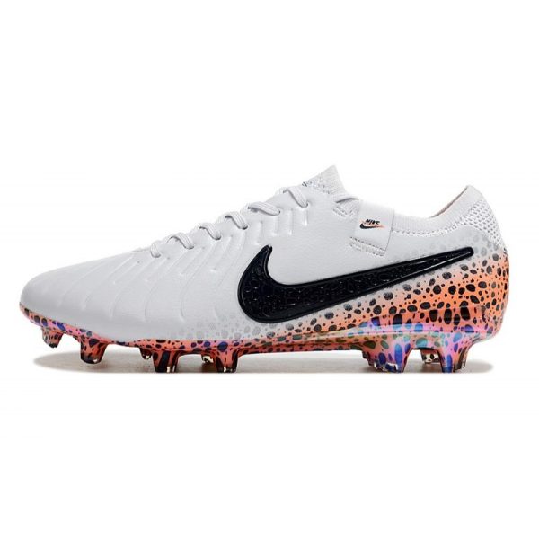 Nike Tiempo Legend 10 Elite FG Bota Blanco Negro Naranja