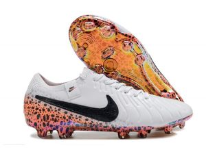 Nike Tiempo Legend 10 Elite FG Bota Blanco Negro Naranja