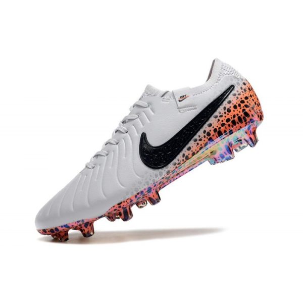 Nike Tiempo Legend 10 Elite FG Bota Blanco Negro Naranja