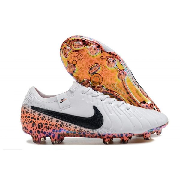Nike Tiempo Legend 10 Elite FG Bota Blanco Negro Naranja