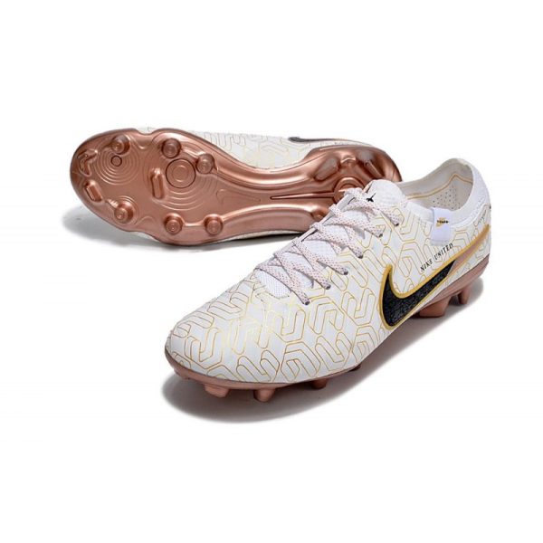 Nike Tiempo Legend 10 Elite FG Bota Blanco Oro Negro