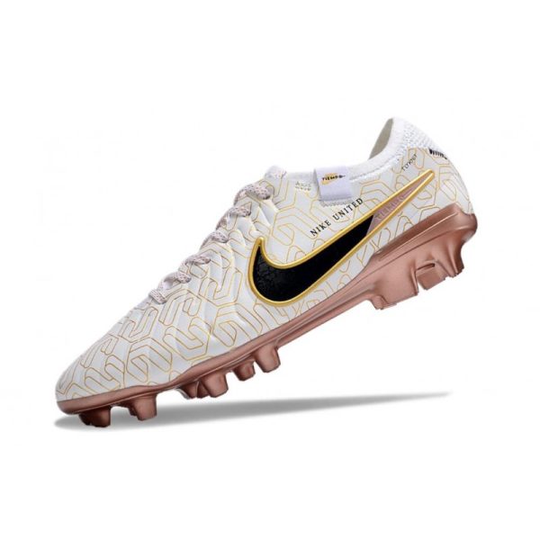 Nike Tiempo Legend 10 Elite FG Bota Blanco Oro Negro