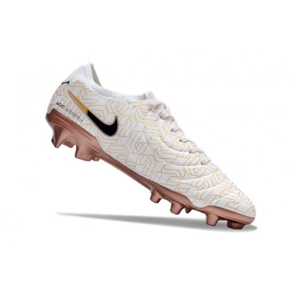 Nike Tiempo Legend 10 Elite FG Bota Blanco Oro Negro