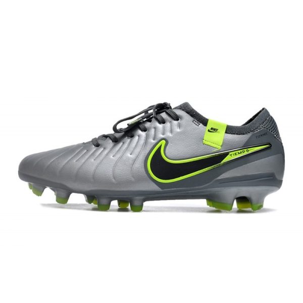 Nike Tiempo Legend 10 Elite FG Bota Gris Negro Verde