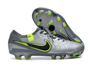 Nike Tiempo Legend 10 Elite FG Bota Gris Negro Verde