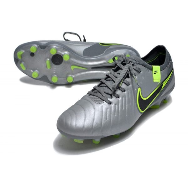 Nike Tiempo Legend 10 Elite FG Bota Gris Negro Verde