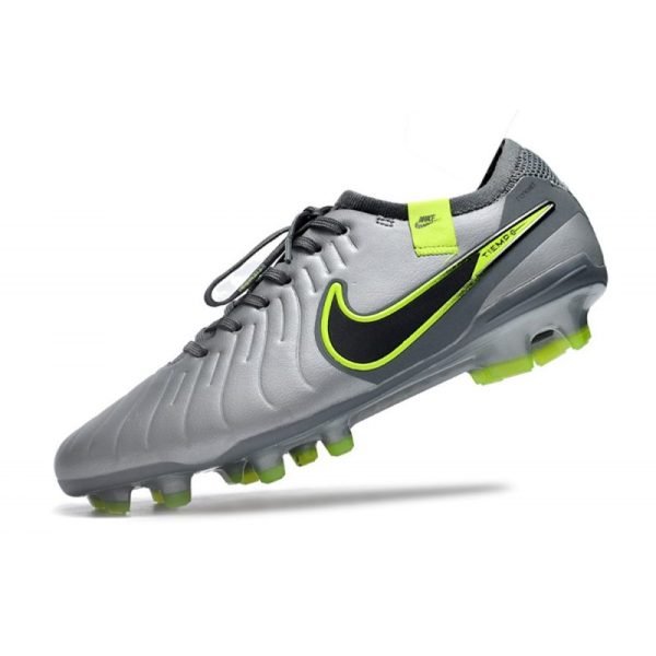 Nike Tiempo Legend 10 Elite FG Bota Gris Negro Verde