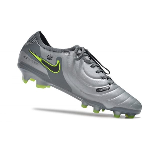 Nike Tiempo Legend 10 Elite FG Bota Gris Negro Verde