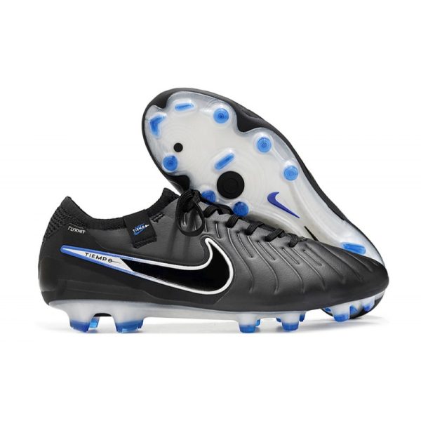 Nike Tiempo Legend 10 Elite FG Bota Negro Cromo Hyper Royal