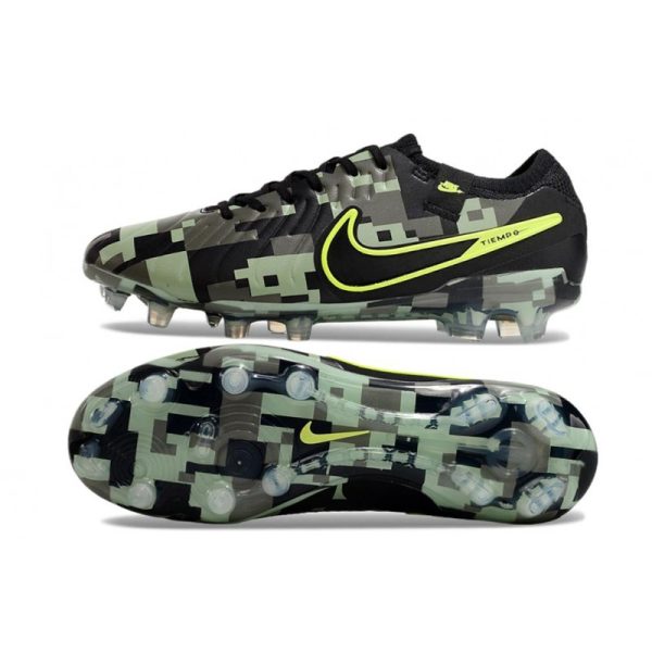 Nike Tiempo Legend 10 Elite FG Bota Verde Negro