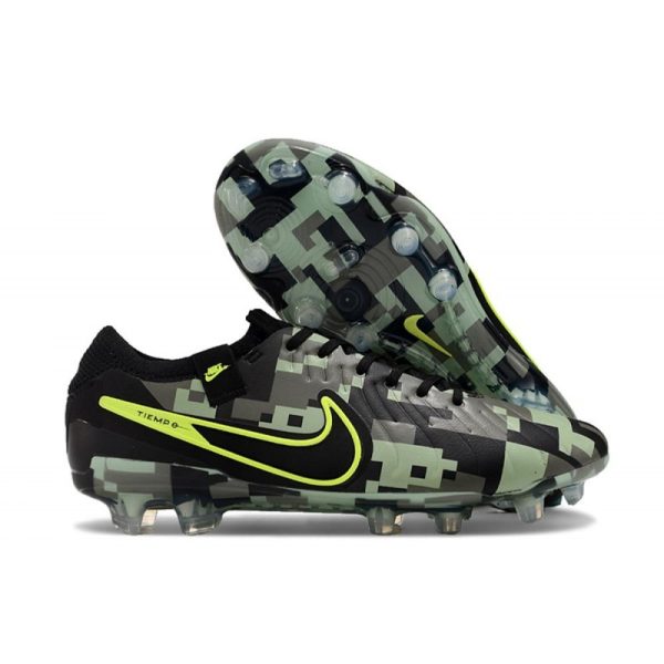 Nike Tiempo Legend 10 Elite FG Bota Verde Negro