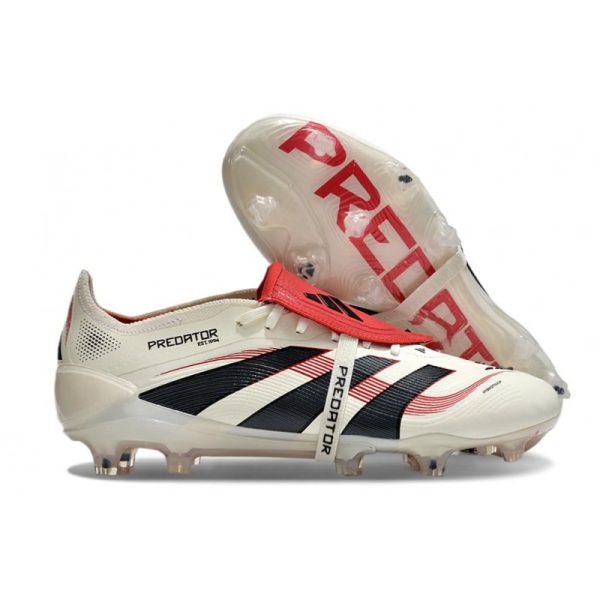 Botas de Fútbol adidas 25 Predator Elite FT FG Blanco Off Negro Rubí Puro