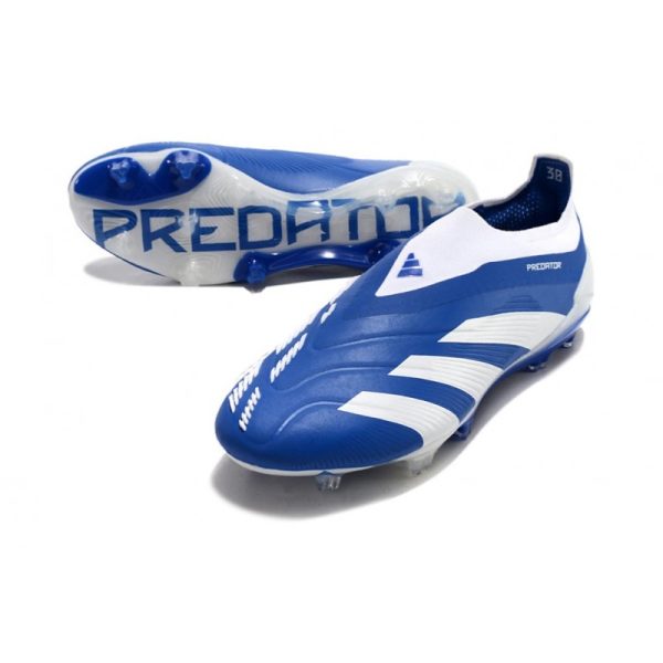 adidas Botas Futbol Predator Elite Laceless FG Azul Blanco