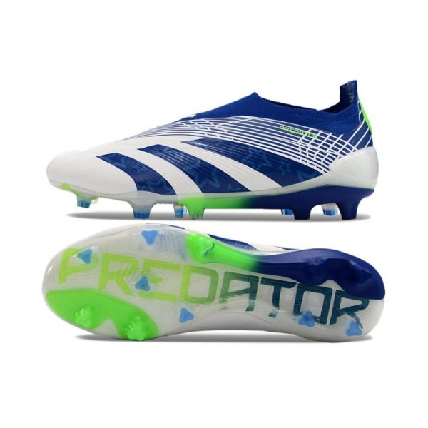 adidas Botas Futbol Predator Elite Laceless FG Azul Blanco Verde