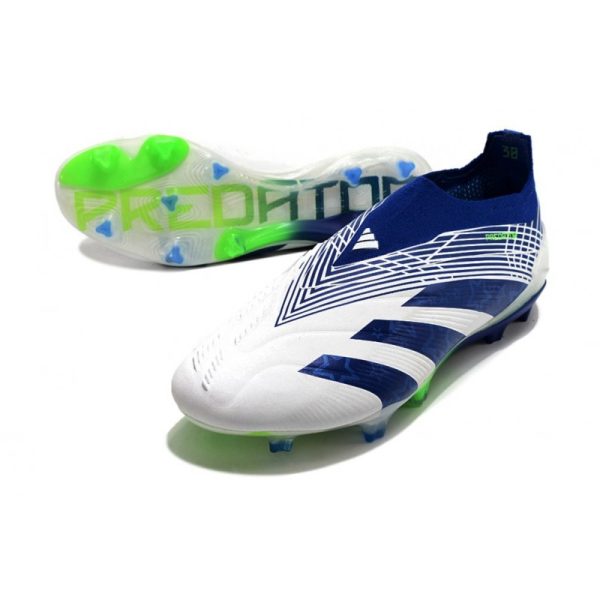 adidas Botas Futbol Predator Elite Laceless FG Azul Blanco Verde