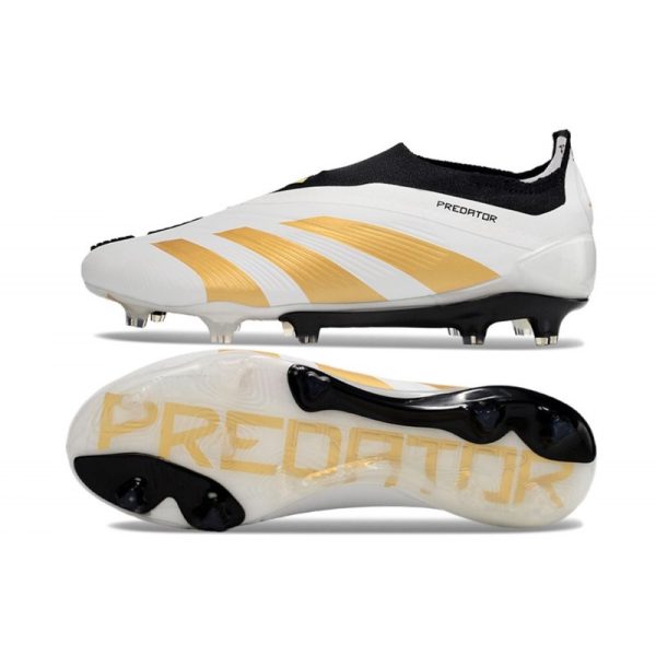 adidas Botas Futbol Predator Elite Laceless FG Blanco Dorado