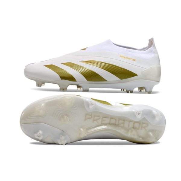 adidas Botas Futbol Predator Elite Laceless FG Blanco Dorado