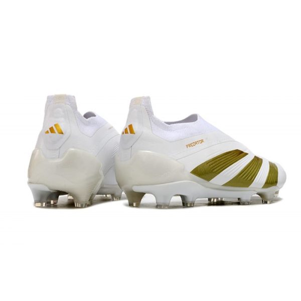 adidas Botas Futbol Predator Elite Laceless FG Blanco Dorado