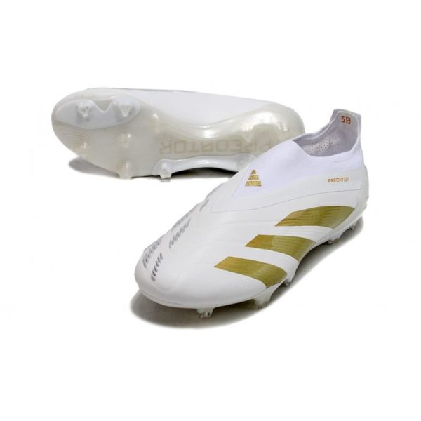 adidas Botas Futbol Predator Elite Laceless FG Blanco Dorado