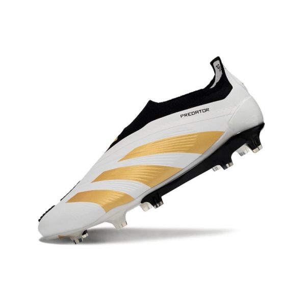 adidas Botas Futbol Predator Elite Laceless FG Blanco Dorado